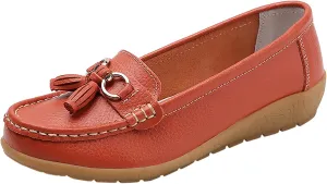 Womens Comfort Walking Flat Loafer Slip On Leather Loafer Comfortable Flat Shoes Outdoor Driving Womens Reefs Size 8
