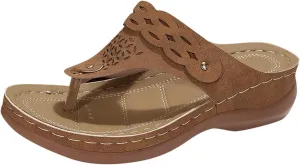Womens Orthopedic Sandals Flip Flops Arch Support Wedge Sandals Fashion Orthotic Slides Open Toe Orthotic Flip Flops Slip on Sandals Lightweight Beach Shoes