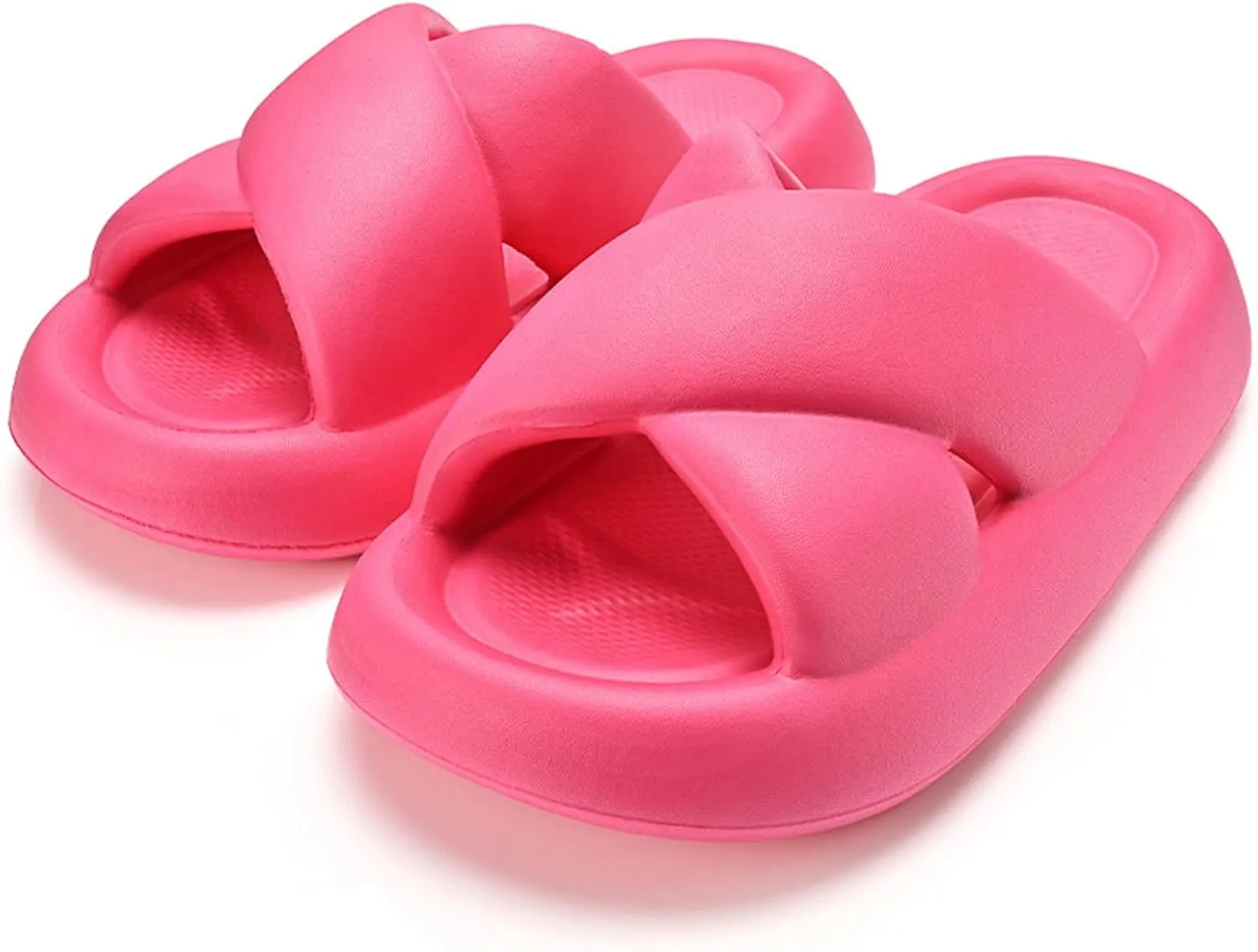 Women's Pillow Slippers Open Toe Shower Shoes Bathroom Sandals Quick Drying Shower Slippers Womens Slides