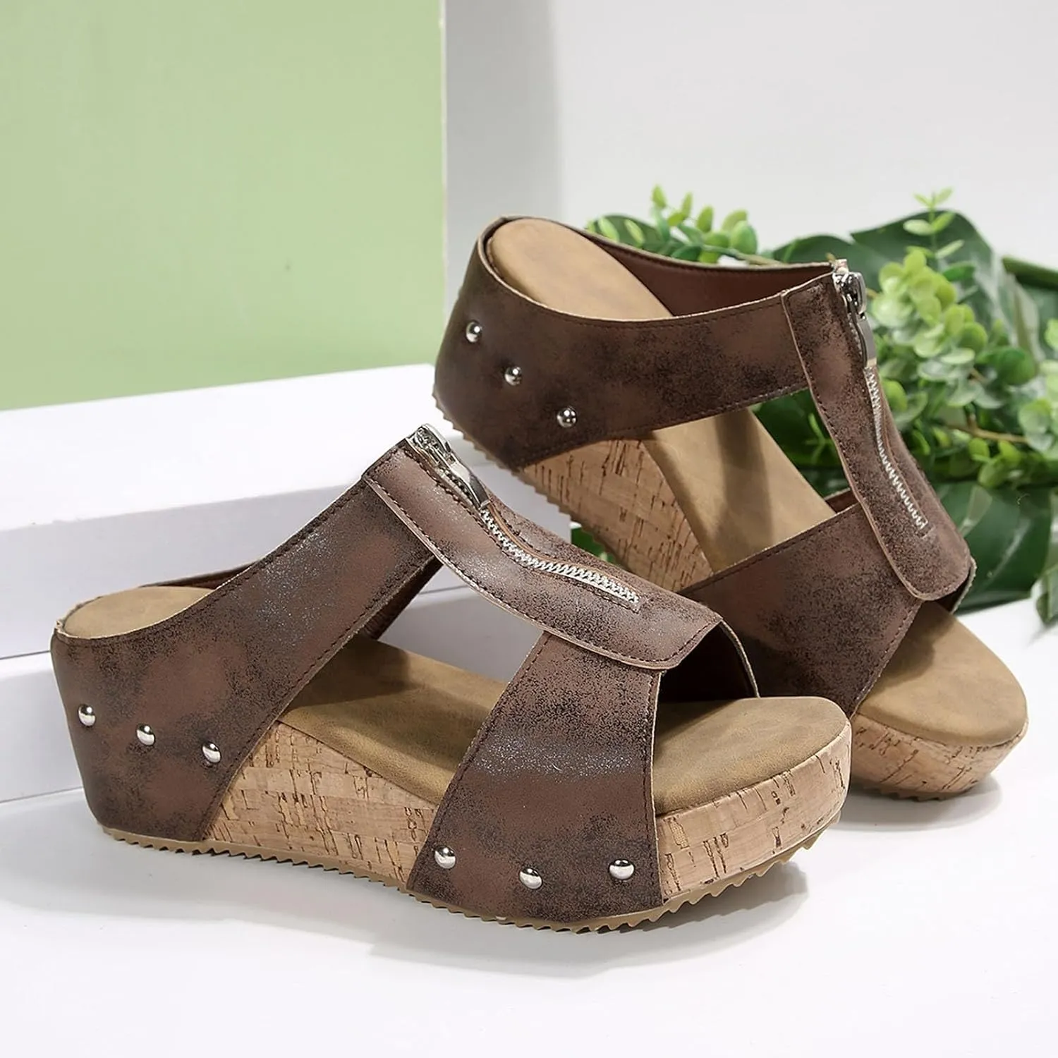 Womens Platform Wedge Sandals Slip On Summer Mules Holiday Espadrille Bohemia Wedge Sandals Open Toe Canvas Slides
