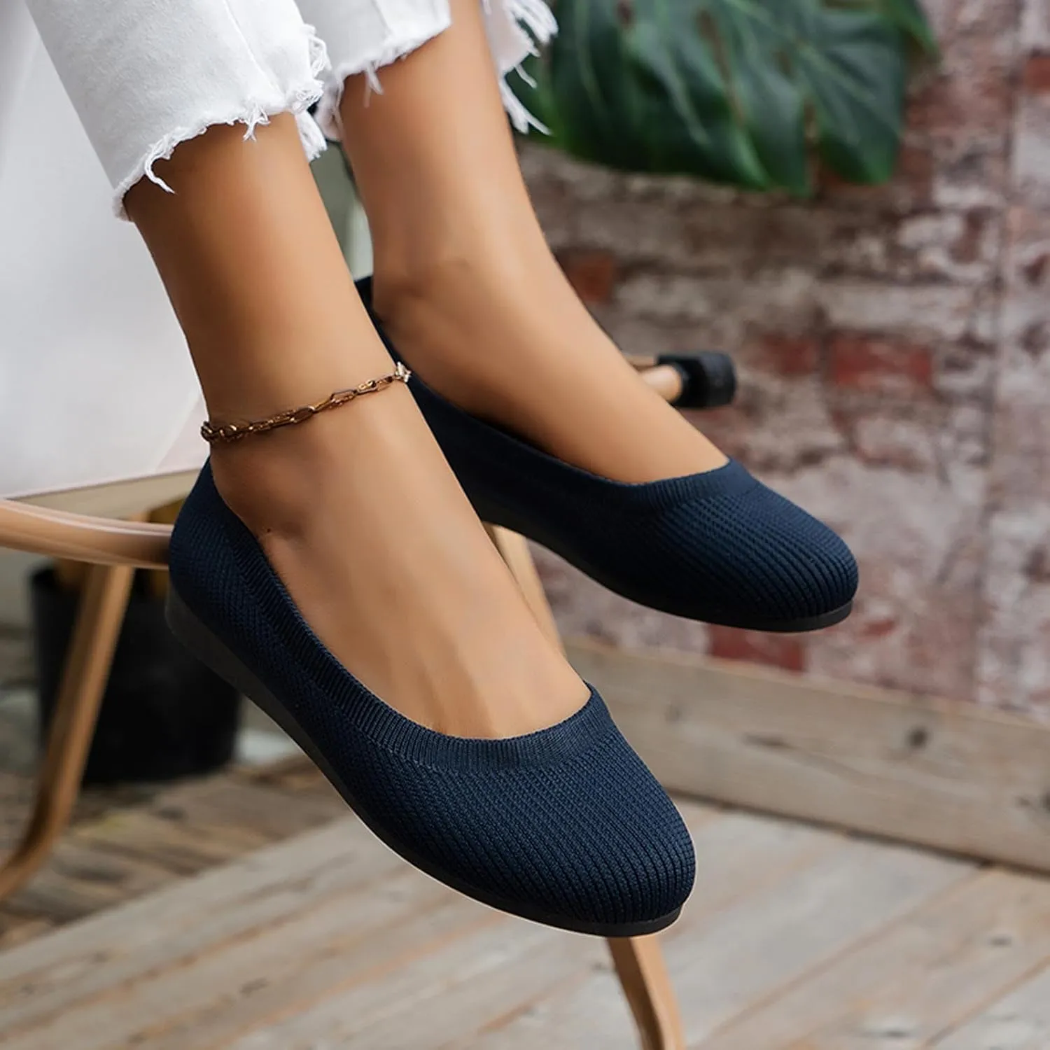 Women's Pointed-Toe Ballet Classic Slip-On Breathable Dress Casual Shoe for Men