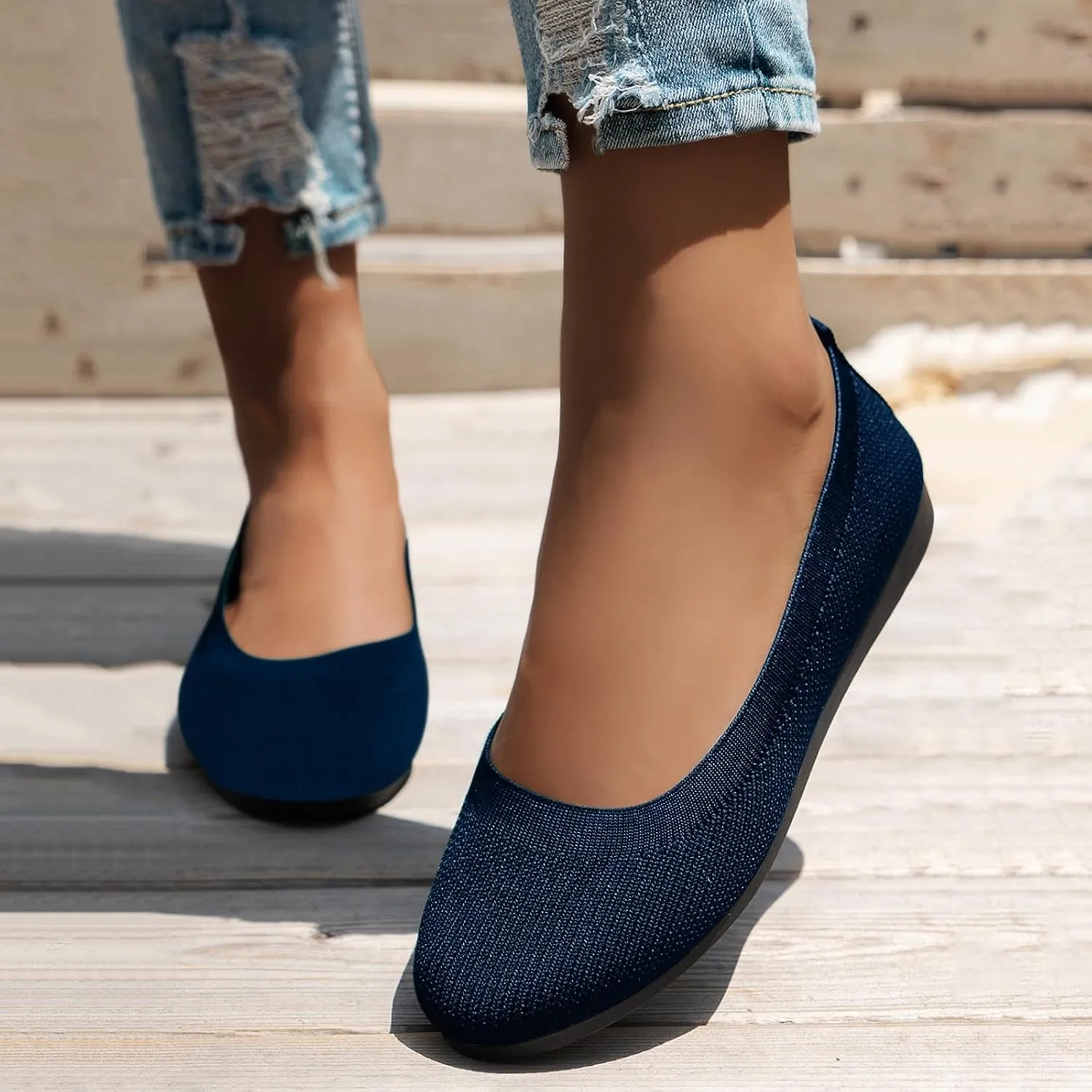 Women's Pointed-Toe Ballet Classic Slip-On Breathable Dress Casual Shoe for Men
