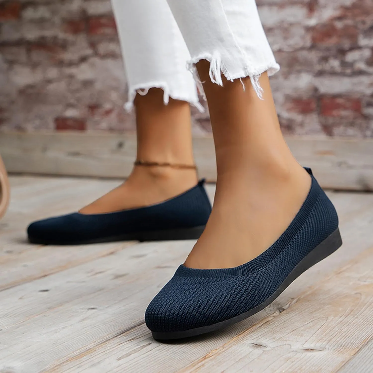 Women's Pointed-Toe Ballet Classic Slip-On Breathable Dress Casual Shoe for Men