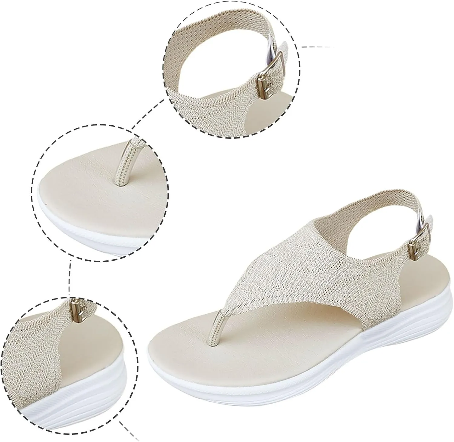 Women's Sandals Suitable for Daily Leisure and Vacations With Thong Design Bling Comfortable Slide Sandals