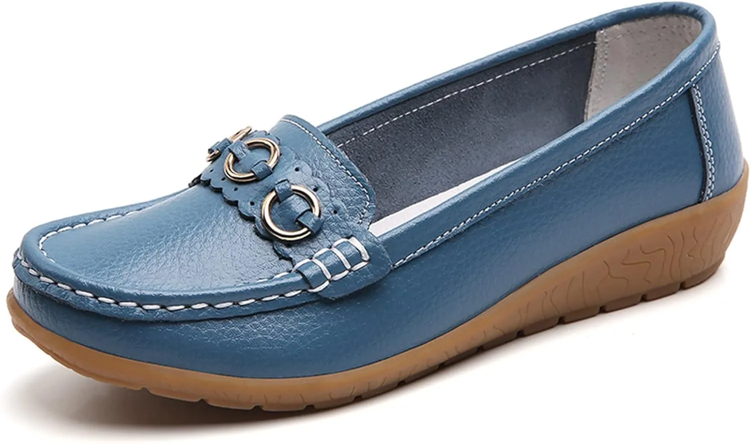 Women’s Shoes Womens Walking Flat Loafer Slip On Leather Loafer Comfortable Flat Shoes Outdoor Driving