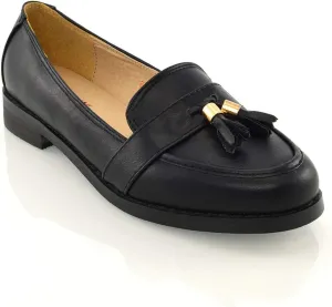Womens Slip ON Tassel Pumps Synthetic Leather Loafers Shoes