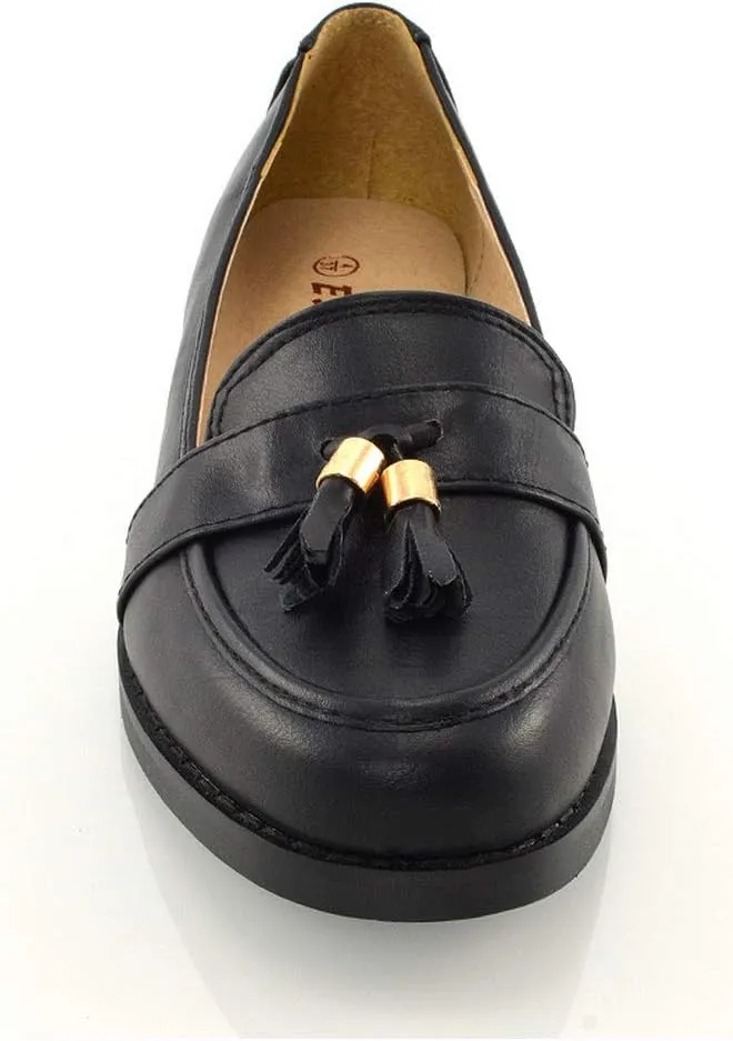 Womens Slip ON Tassel Pumps Synthetic Leather Loafers Shoes