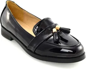 Womens Slip ON Tassel Pumps Synthetic Leather Loafers Shoes