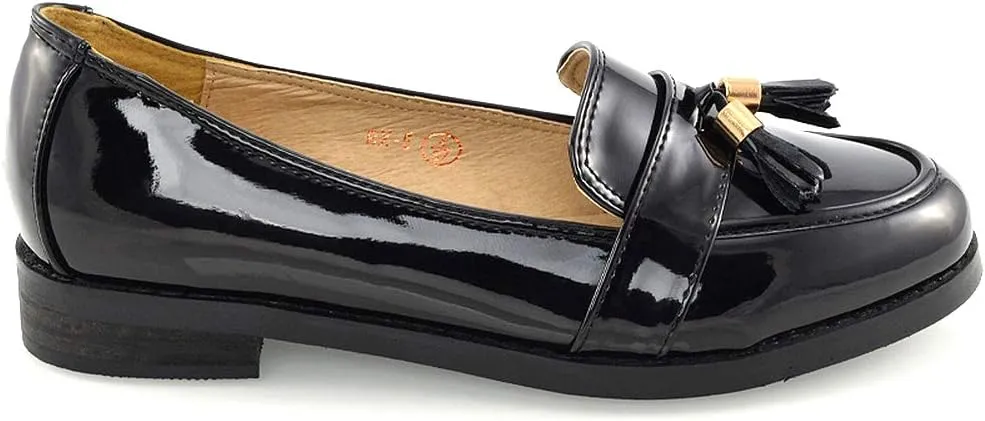 Womens Slip ON Tassel Pumps Synthetic Leather Loafers Shoes