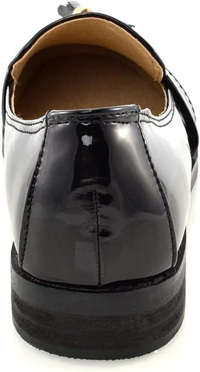 Womens Slip ON Tassel Pumps Synthetic Leather Loafers Shoes
