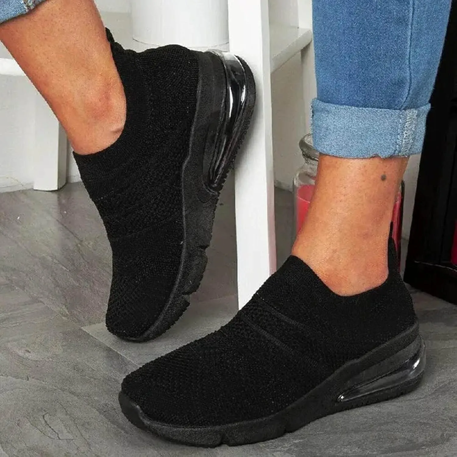 Womens Sneakers Size 11 Wide Width Zapatos De Trabajo para Mujeres Confortables Black Leather Non Slip Tennis Shoes Women Casual Sneakers for Women Outdoor Trainers Comfy Winter Dress Shoes for Women