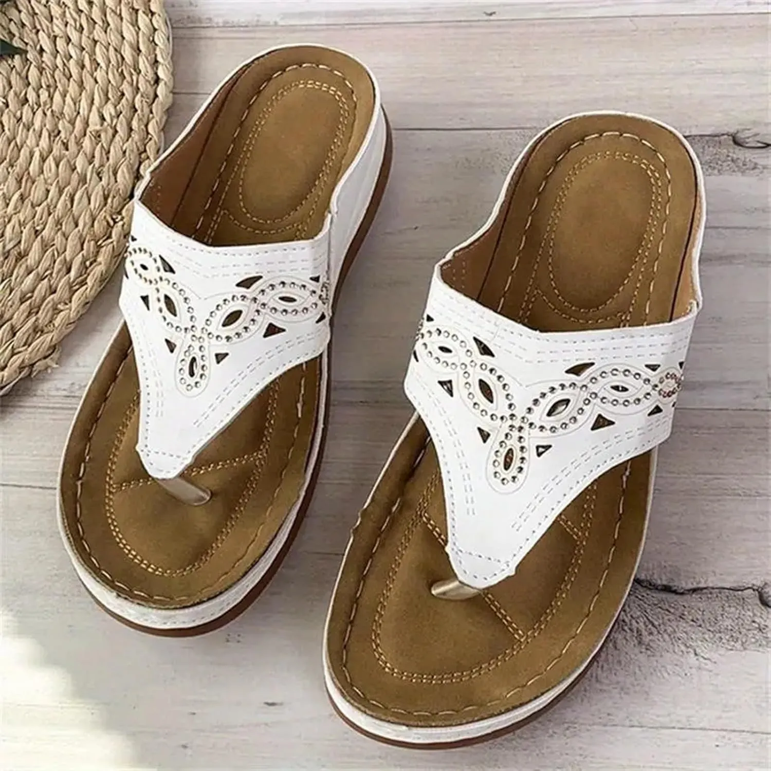 Women's Soft Soled Cushioned Wedge Slide Platform Sandals Wedge Open Toe Sandals Casual Vacation Shoes