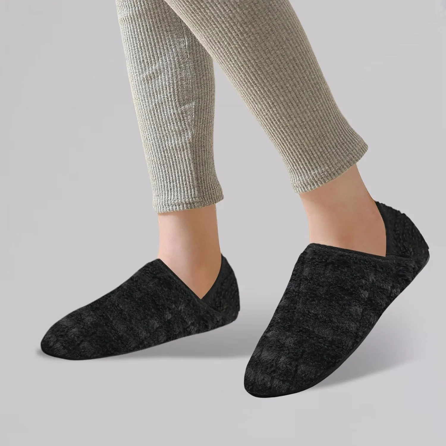 Women's Sparkly Flat Shoes Indoor Cotton Bag Heels Socks Shoes Soft Soled Home Warm Furry Yoga Dancing Slip
