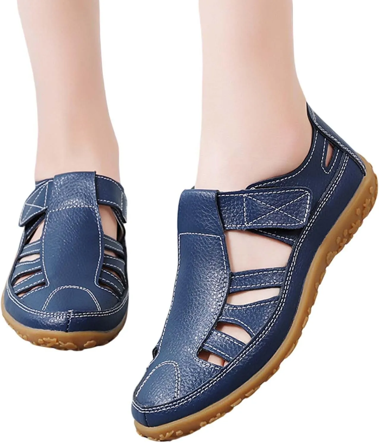 Women's Summer Casual Sandals Comfortable Flat Open Toe Beach Footwear Lightweight Breathable Slip On Walking