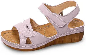 Women's Summer Fashion Leather Sandals Breathable Comfortable Lightweight Shoes Sandal Low Heel