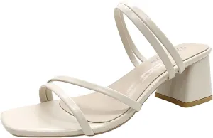 Women's Summer High Heeled Thick Heeled Open Toe Sandal With Square Head Tie up Flat Sandals for Women Sandals