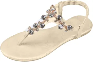 Women's Summer New Korean Version Foot Set Rhinestone Oversized Beach Clip Toe Sandals Womens Slide Sandals Rose