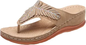 Women's Vacation Wedges Sandals Classic Wedge Heels Sandals Breathable Slides Sandals Pillow Slippers