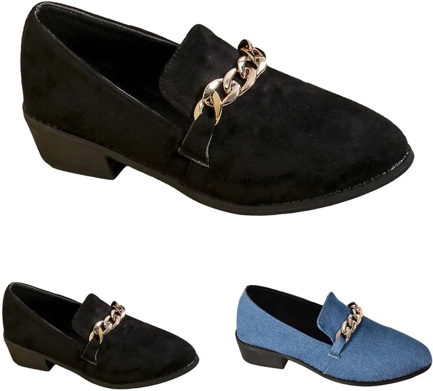 Women's Wide Loafers Shoes Low Heel Suede Leather Work Loafers Business Casual Comfortable Dressy Slip On Penny Shoes
