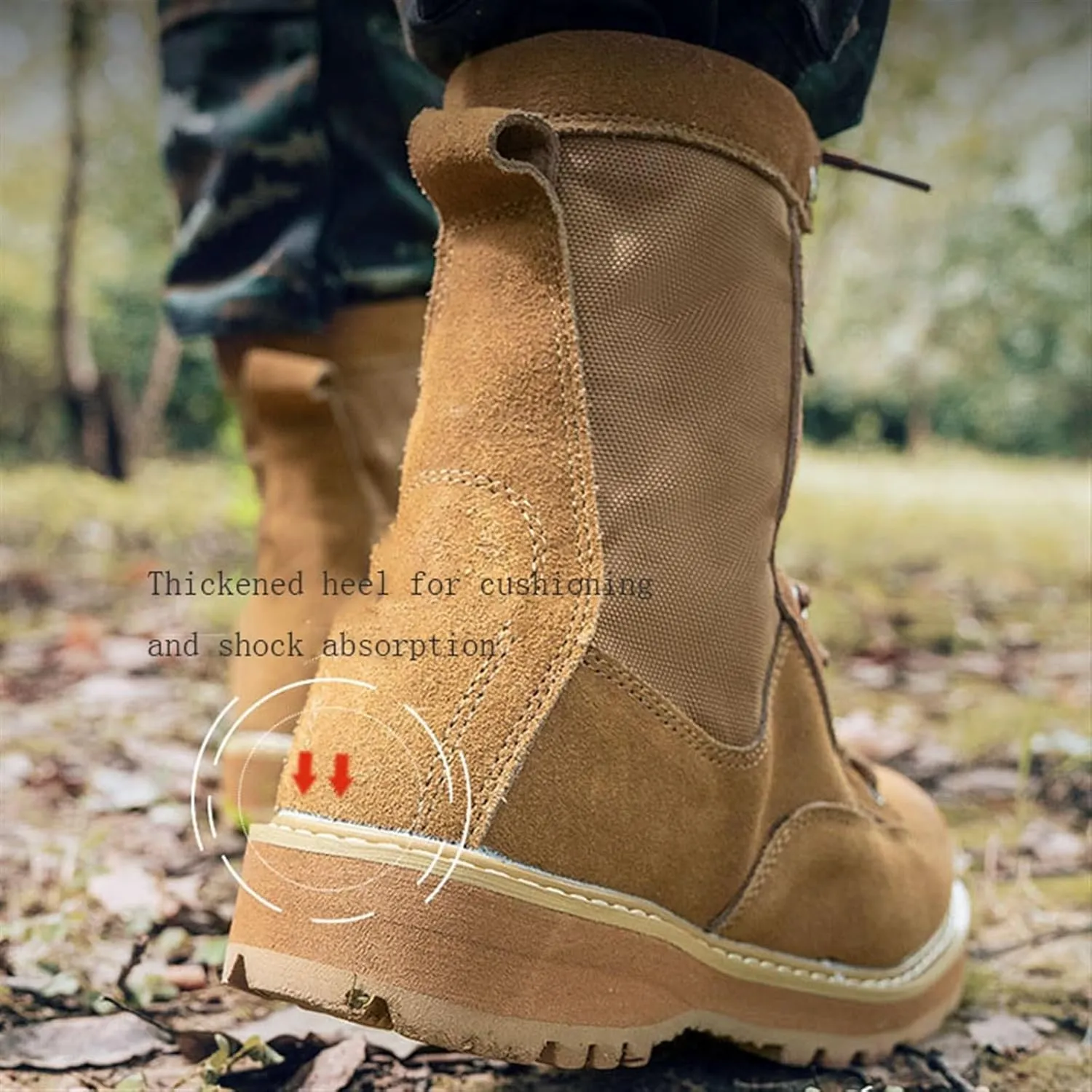 Wygwlg Mens Military Tactical Work Boots Wide, Men Lightweight Breathable Waterproof High Top Lace up Combat Boots, Resistant Non Slip Combat Sneakers Shoes, for Camping, Jungle Combat