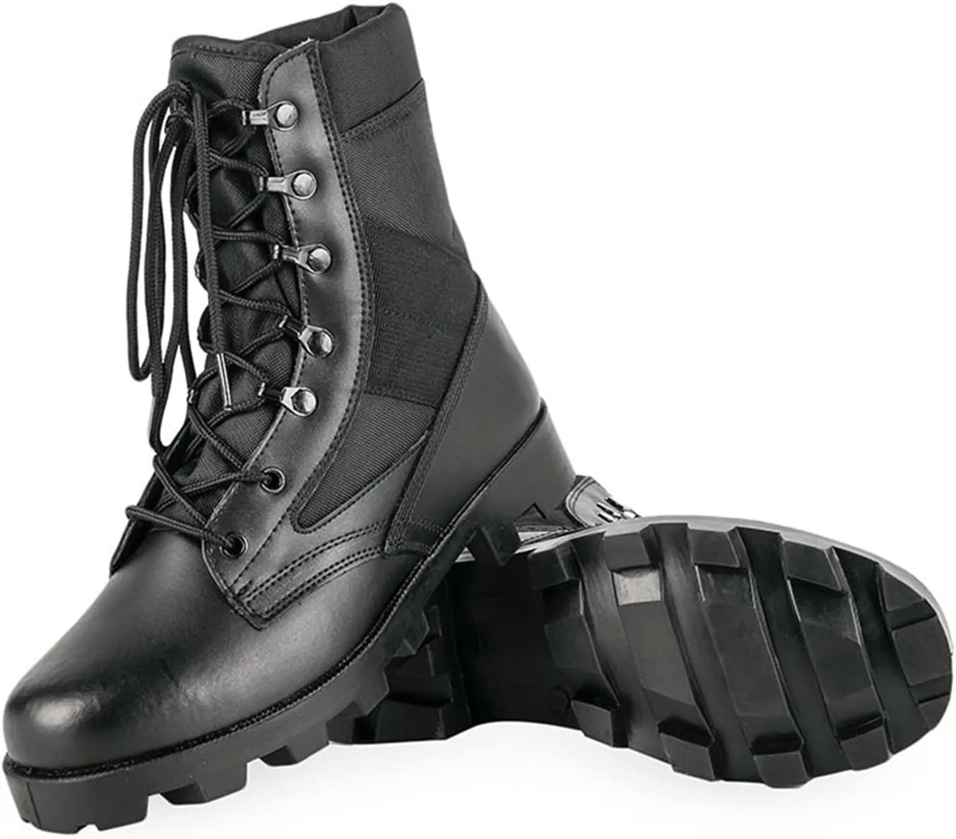 Wygwlg Mens Outdoor Tactical Work Boots, Men High Top and Lace up Waterproof Desert Army Tactical Combat Boots, Lightweight Work Army Boots, for Outdoor Sports Like Camping, Climbing