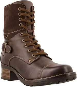 ZBYY Women's Military Combat Boots Lace Up Ankle High Low Chunky Heel Boots Pockets Buckle Strap Mid Ankle Boots