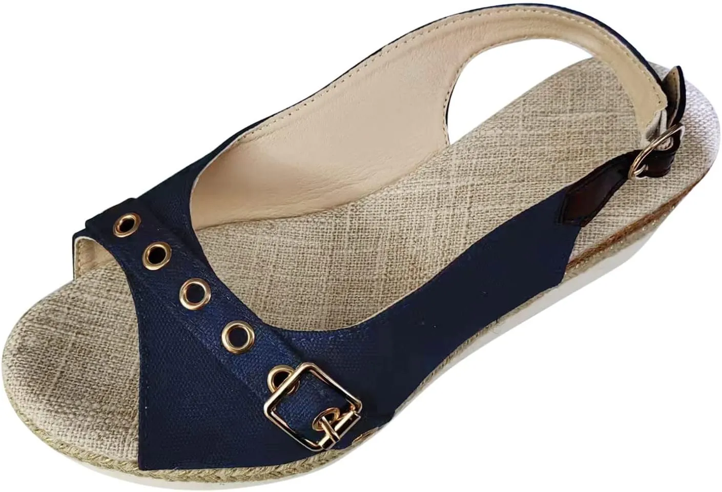 ZSpzx Wedge Sandals For Women 2025,Womens Open Toe Ankle Strap Shoes Espadrille Wedge Sandals Comfortable Dressy Summer Platform Slip on Fish Mouth Wedges On Slides Beach Casual Walking Sandal